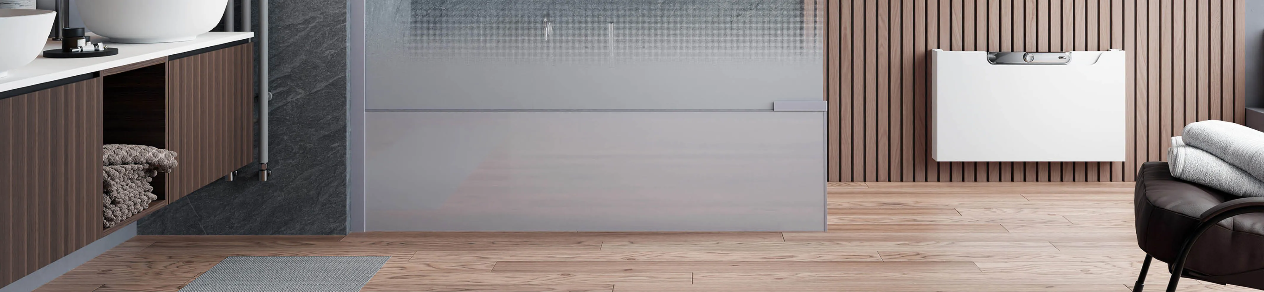 Badewanne Artweger Joice mit Einstieg in Grau.